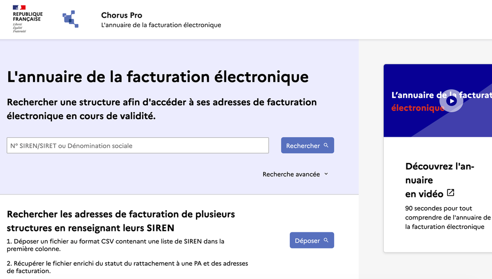 Tuto Chorus pro : l'annuaire de la facturation électronique